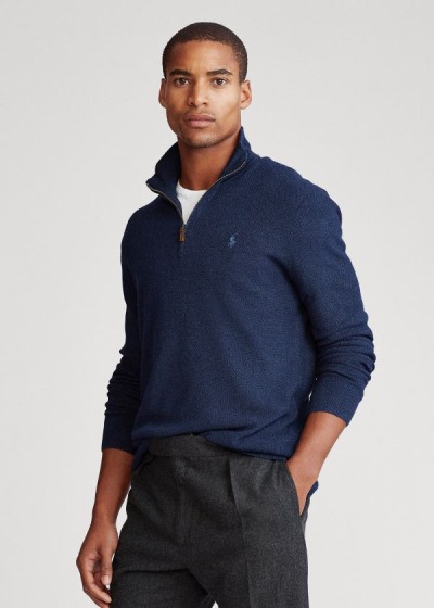 Polo Ralph Lauren Silk Quarter-Zip Striktrøje Herre Danmark (VHUQK1592)